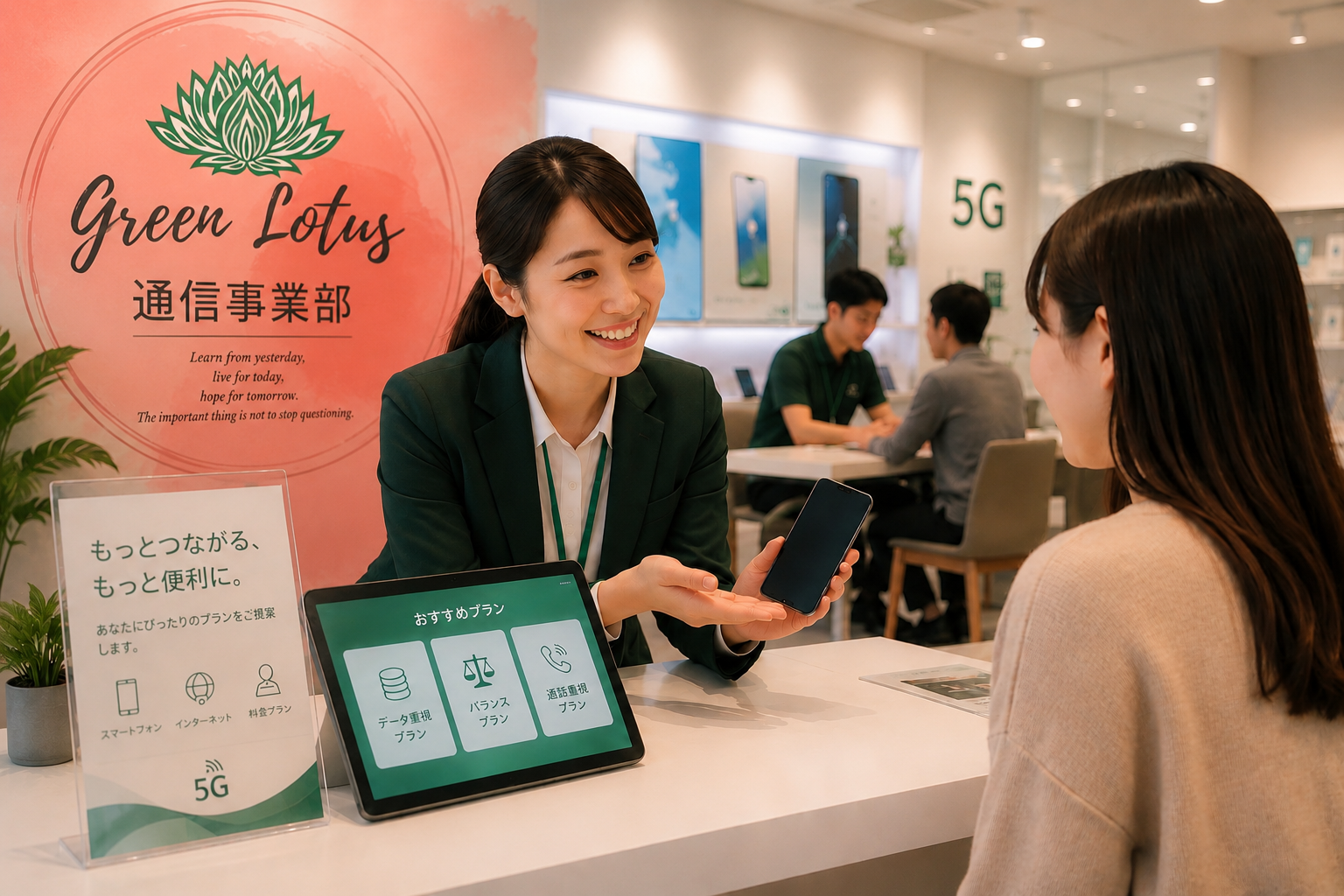 Green Lotus 通信事業部 接客風景